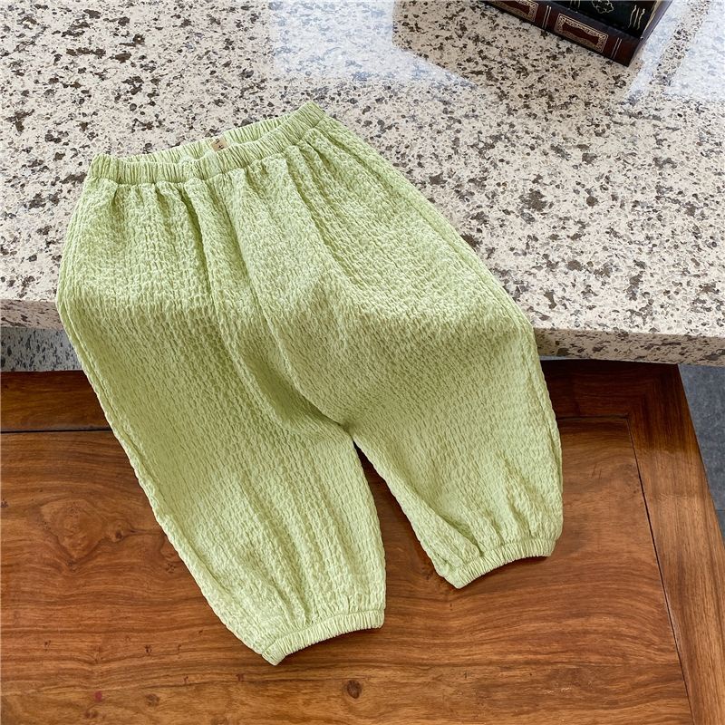 Quần Dài Vải Cotton Jacquard Màu Trơn Thoải Mái Chống Muỗi Thời Trang Mùa Hè Hàng Mới Cho Bé Gái 2022