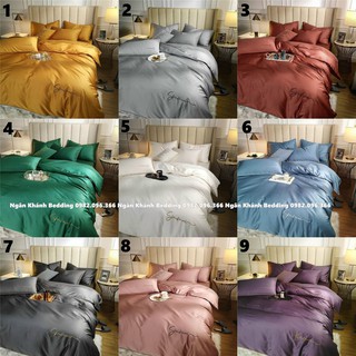 [Hàng Loại 1] Bộ Chăn Ga Gối Lụa Tencel Sumoi Trơn Một Màu Cao Cấp  Hiện Đại Nhiều Mẫu(khách được chọn mẫu)