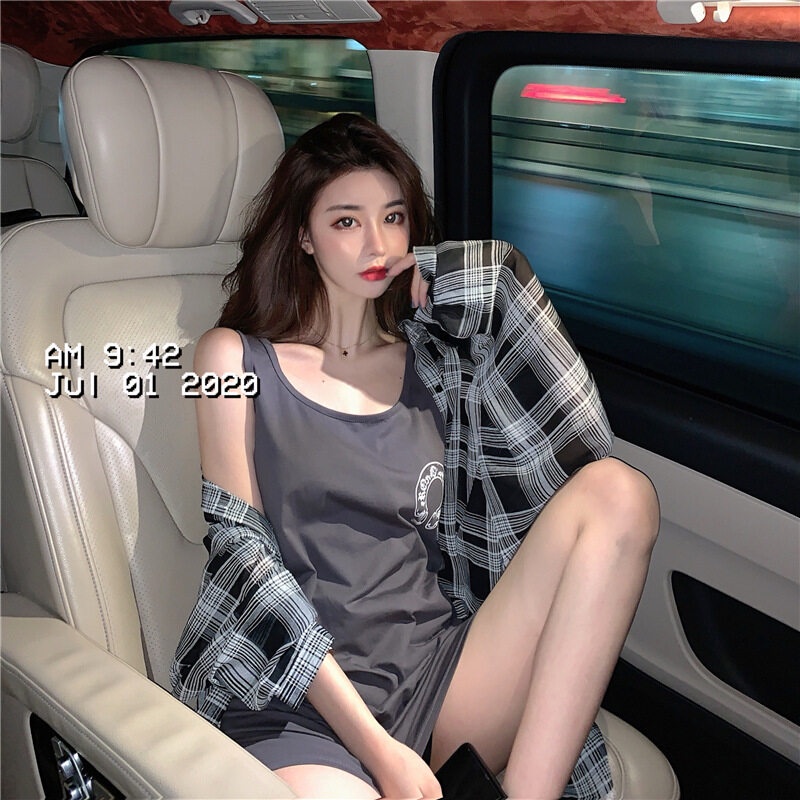 Áo sơ mi caro YEYA tay dài dáng rộng phong cách hàn quốc cho nữ