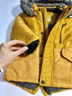 Áo parka bé trai vàng mustard