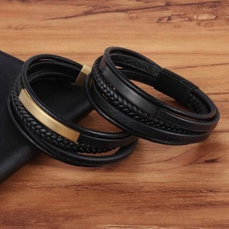 Vòng Tay Nam Hanmade AROTI  Chất Dây Da Cao Cấp, Khóa và Charm Titan Cực Đẹp, Phong Cách Sang Trọng, Cá Tính VT617-B
