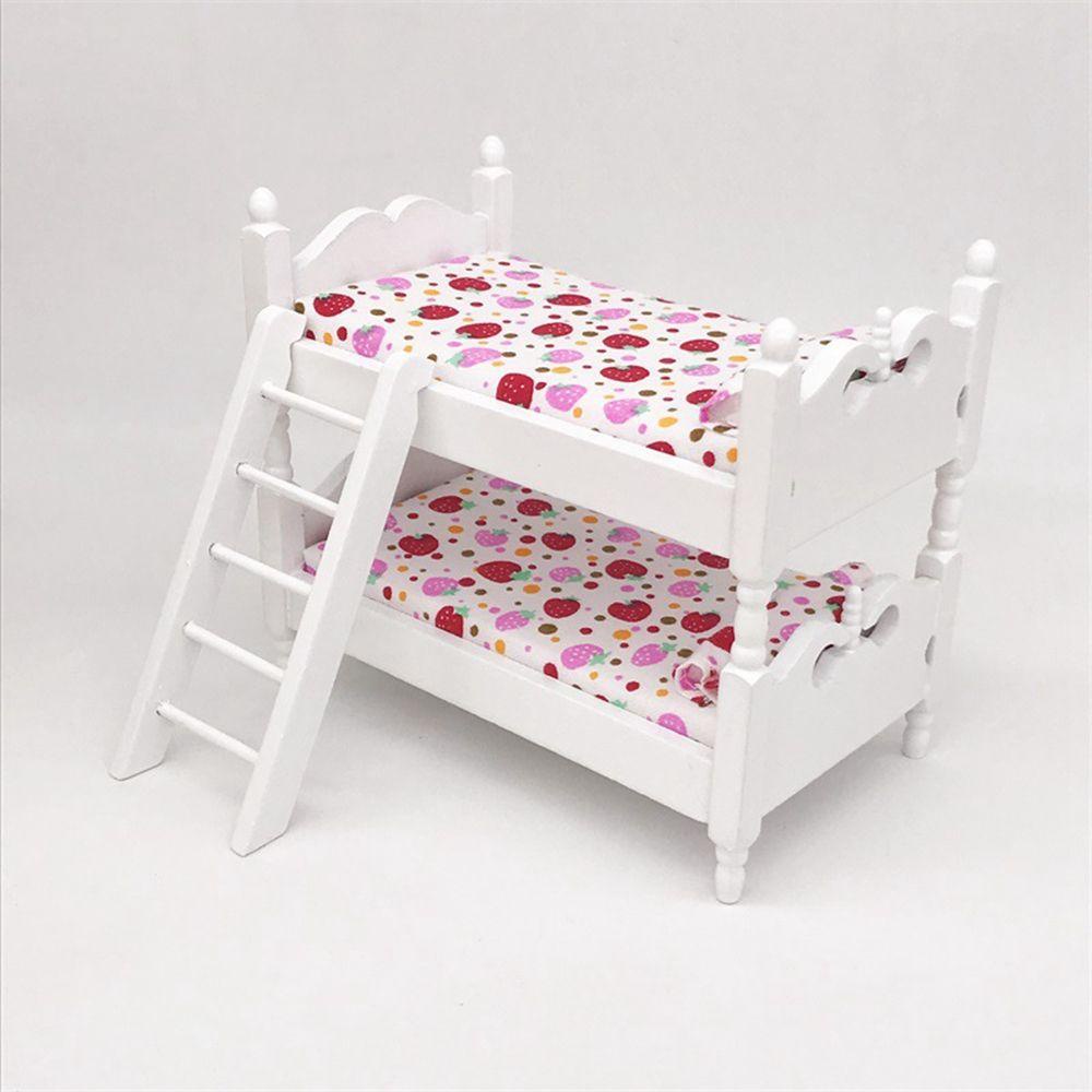 Giường Ngủ Bằng Gỗ Mini Tỉ Lệ 1 / 12 Dùng Trang Trí Nhà Búp Bê