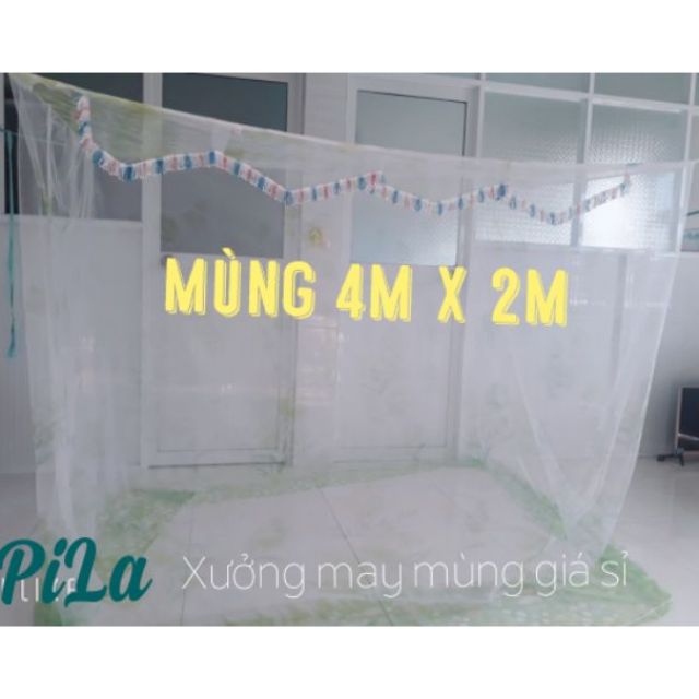 Mùng ngủ cực đại 4M x 2M in bông đặc biệt
