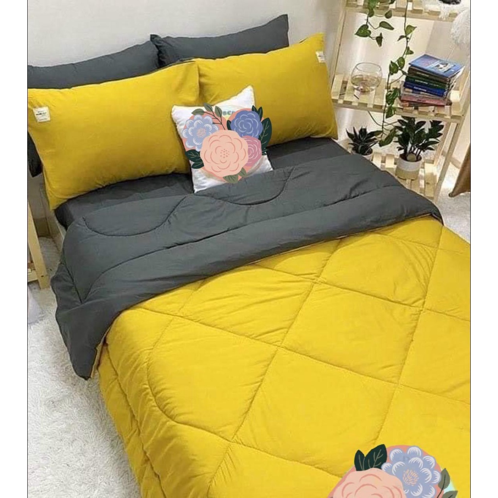 Chăn Phao Cotton Tici có ruột bông dày êm , mền phao màu trơn cao cấp