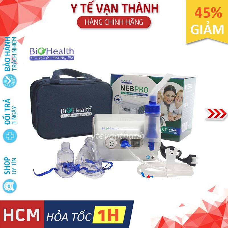 ✅ Máy Xông Khí Dung Mũi Họng: Biohealth NEB PRO (Úc) - Bảo Hành 3 Năm Chính Hãng -VT0547