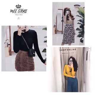 Áo thun ôm nữ 🦋 Áo thun body dài tay cổ tròn basic cotton tàu Siêu Mịn 3 Màu Đen Vàng Be Hàn Quốc 🦋