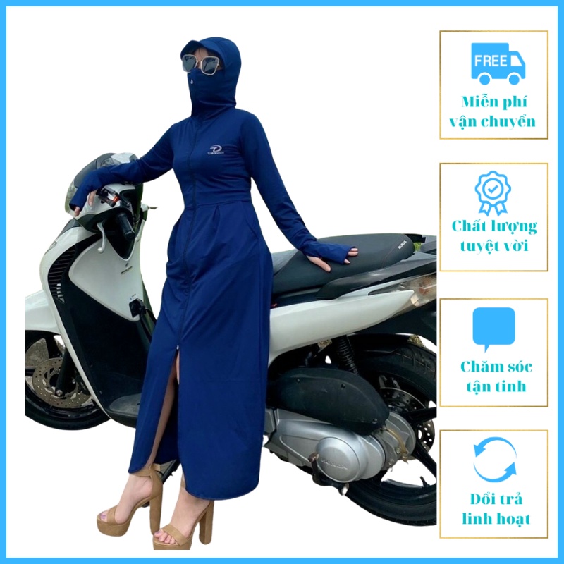 Áo Chống Nắng Nữ Dáng Dài Liền Thân 2 L ớp Áo Chống Nắng 16 | BigBuy360 - bigbuy360.vn