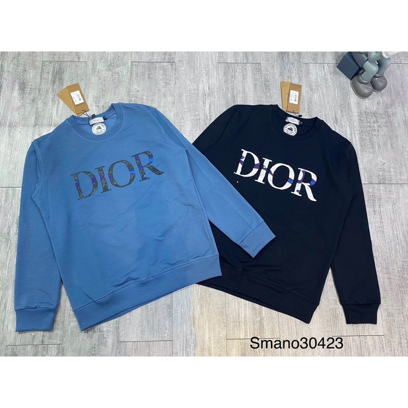 Áo nỉ nam chất dày dặn tay dài  - Áo nỉ nam phong cách in chữa  dior thêu cực đẹp