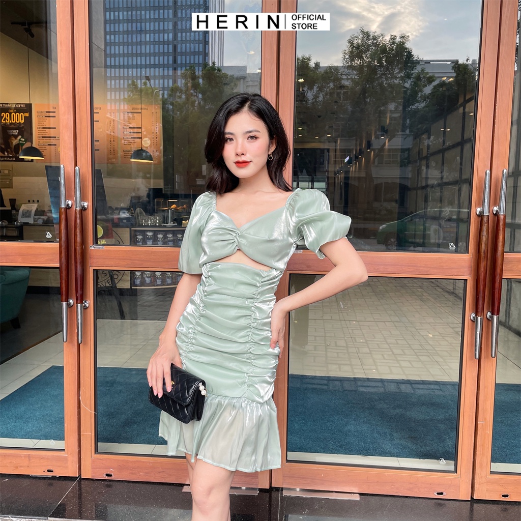 Đầm body dạo phố vải may 2 lớp màu Xanh Mint siêu dễ thương