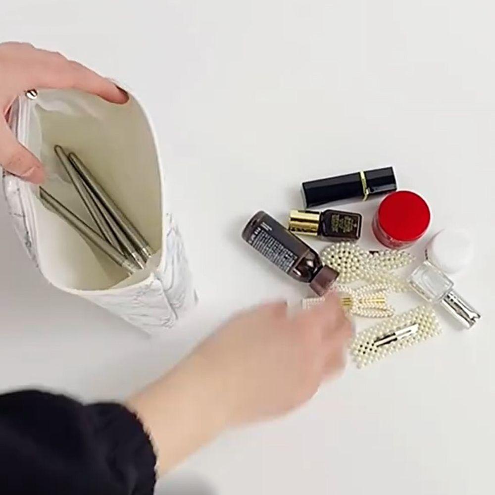 OCEANMAP Túi Đựng Mỹ Phẩm Sức Chứa Lớn Họa Tiết Vân Đá Cẩm Thạch Dành Cho Nữ