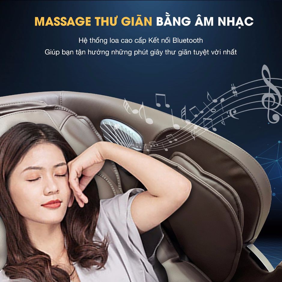 Ghế massage KLC KYKYO KY3366 - công nghệ không trọng lực, nhiệt hồng ngoại, loa bluetooth