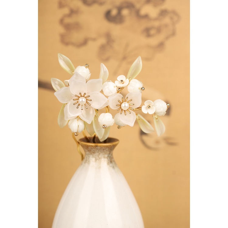 [Hàng Mới Về] Kẹp Cá Mập Phong Cách Trung Hoa Cổ Điển Phối Tua Rua Trang Trí