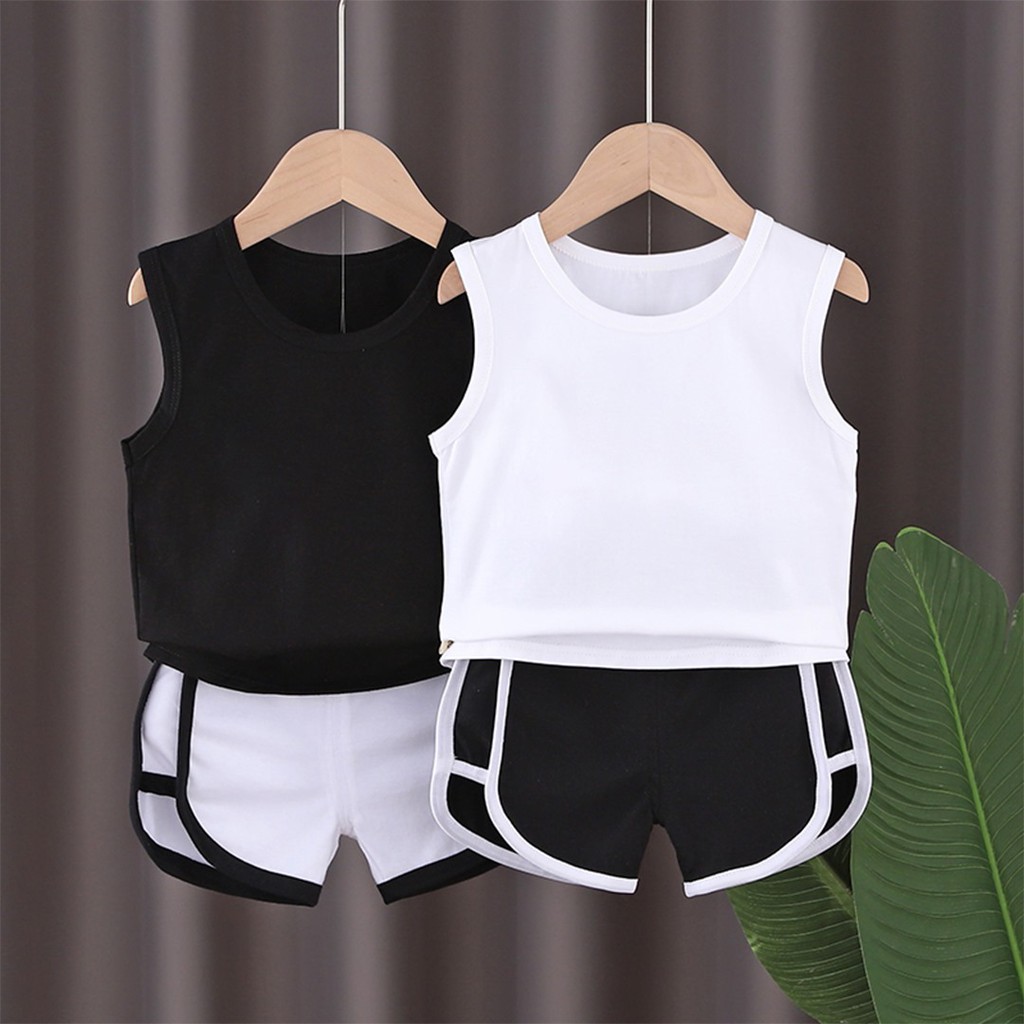 Bộ ba lỗ bé trai/gái chất cotton mềm mịn chạy viền cho bé đến 39kg MOSS