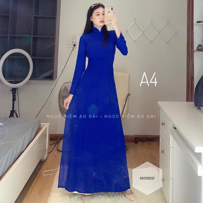 BST Áo Dài may sẵn  Áo Dài Truyền Thống 4 Tà may sẵn - giá Cả bộ