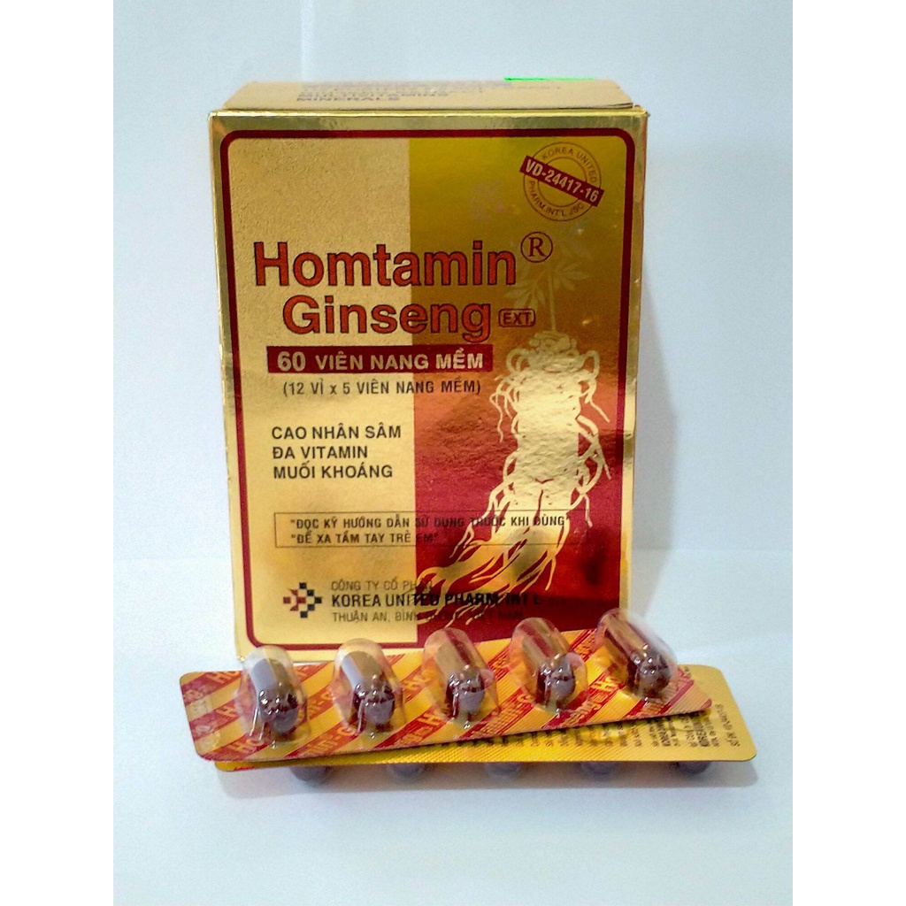 HOMTAMIN GINSENG KOREA & VIỆT NAM- CAO NHÂN SÂM, ĐA VITAMIN & MUỐI KHOÁNG - HỘP 60 VIÊN
