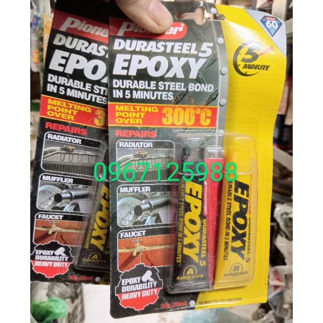 Keo hai thành phần PIONEER DURASTEEL EPOXY, keo AB.