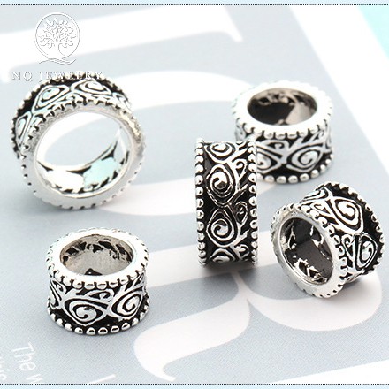 Charm bạc chặn hình hoa văn - NQ Jewelry