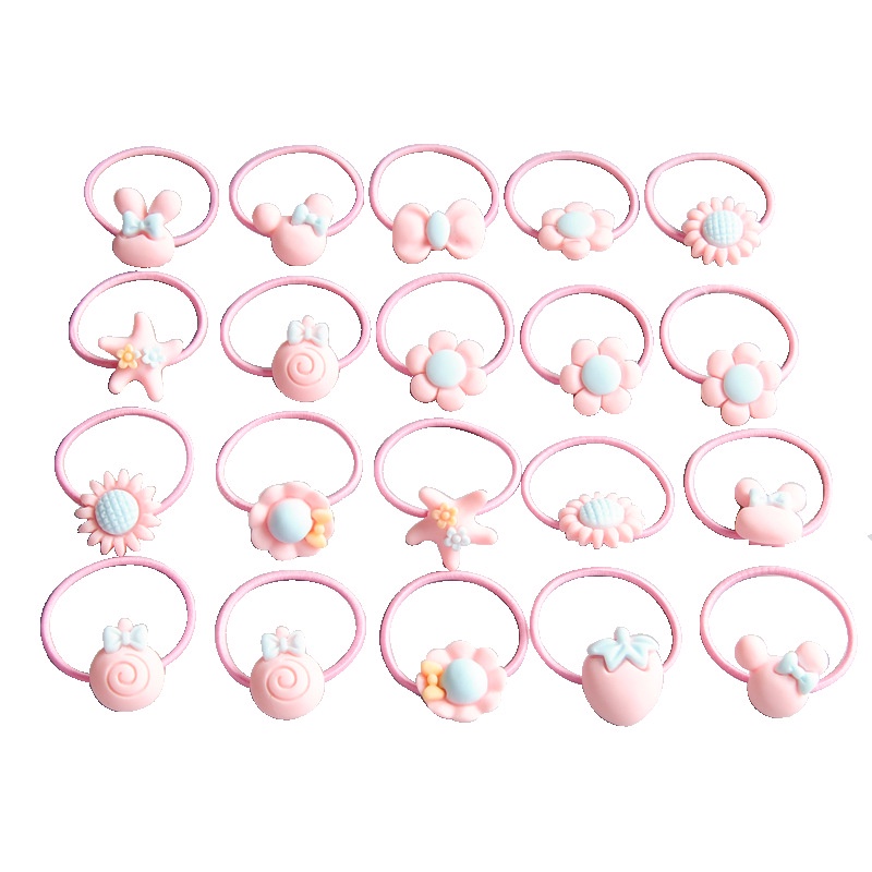 Bộ 20 Dây Cột Tóc Cao Su Thời Trang Hàn Quốc Cho Trẻ Em