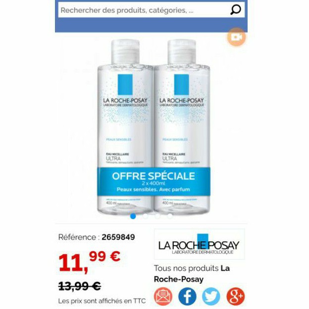 (bill, tracking hàng pháp) sẵn Tẩy trang cho da nhạy cảm La Roche Posay Peaux Sensibles 400ml