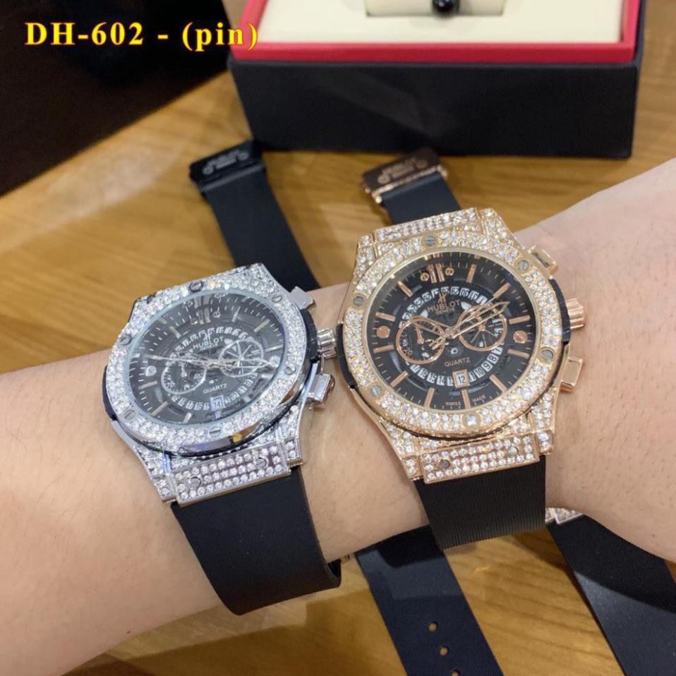 [Free Ship]  Đồng hồ Nam Nữ Hublot - 42mm đính đá cao cấp