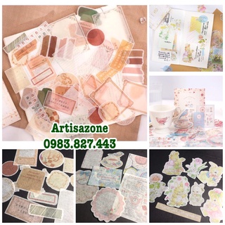 Hình dán Washi Elegant trang trí đồ handmade - Túi 22 miếng