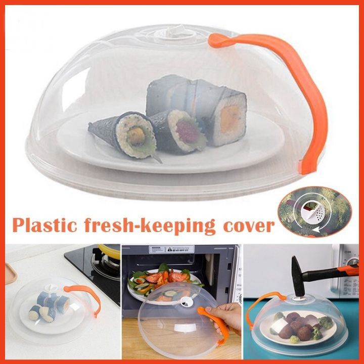 Nắp đậy thực phẩm dùng trong lò vi sóng chịu nhiệt - Lồng bàn đậy thức ăn trong suốt có nút thông hơi tiện dụng