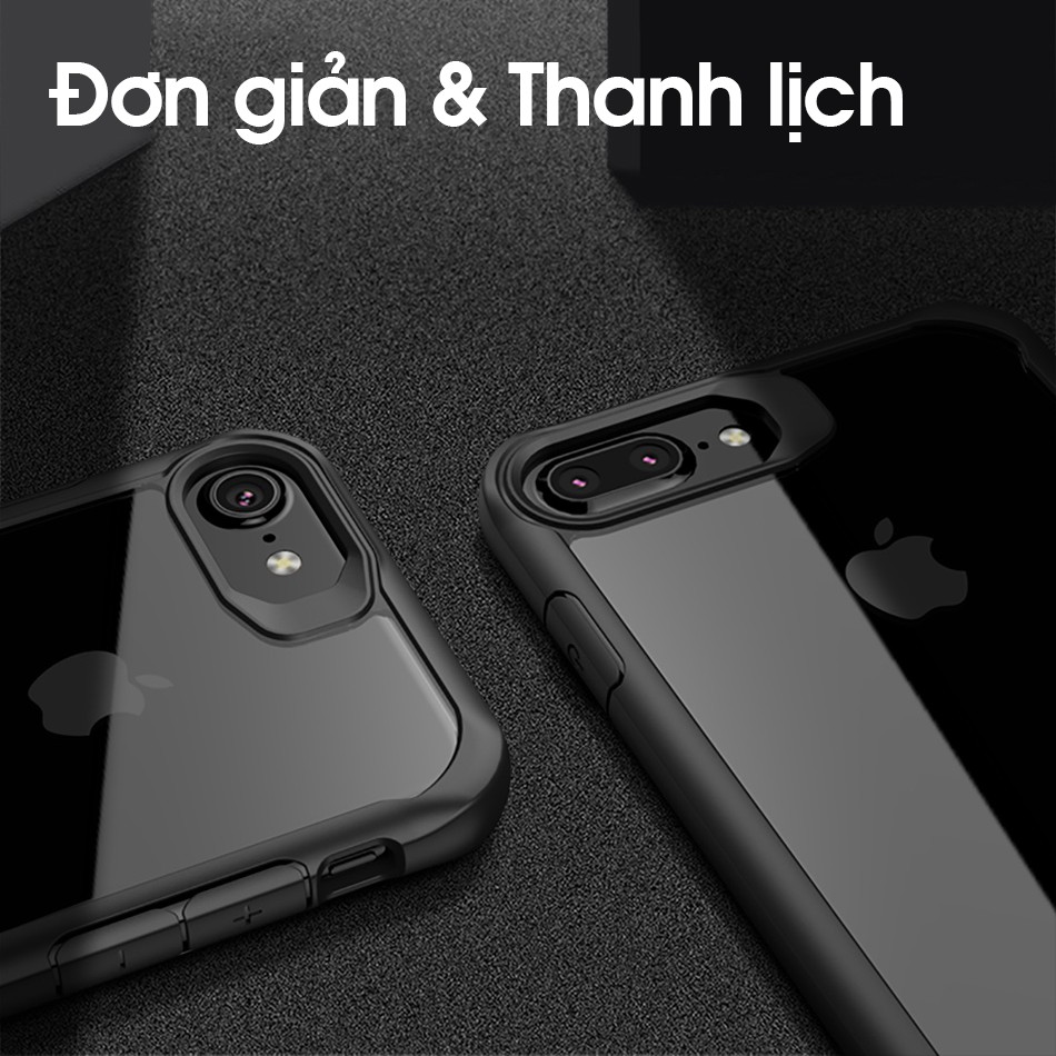 Ốp lưng iPhone 6/7/8 hoặc iPhone 6+/7+/8 Plus / iPhone SE 2020 - IPAKY - Mặt lưng Trong, Chống sốc, Cạnh CÓ CHỮ Trắng