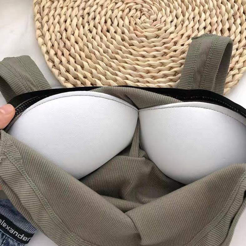 Áo Bra Nữ Softie 2 Dây Bản To Dáng Lửng Vạt Tròn Có Đệm Ngực Trend Mới 858