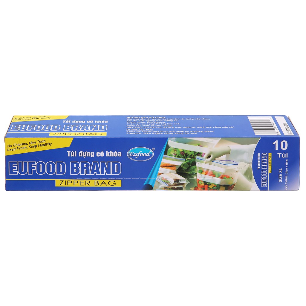 Túi Zip Đựng Thực Phẩm có khoá eufood size L /XL