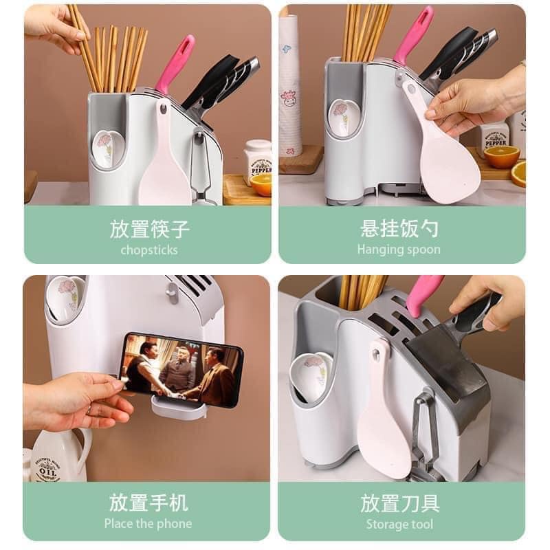 KỆ CẮM DAO, ĐŨA DÁN TƯỜNG CÓ KHAY HỨNG NƯỚC, ĐỂ ĐIỆN THOẠI TIỆN DỤNG