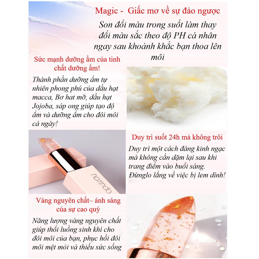 Son Ma Thuật Magic Tatoo Gold Lipstick Phiên Bản Vàng 24k Giữ Màu Bền Lâu Suốt 24h, Không Trôi, Không Lem