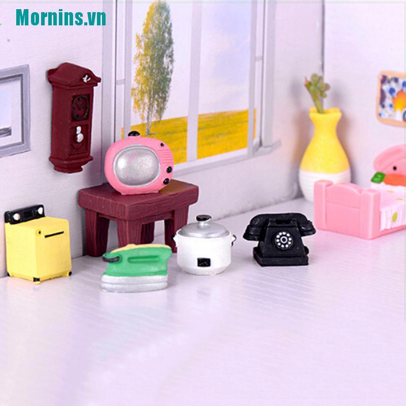 Mornins❤❤Doll house miniature furniture and miniature appliances living room home decor
