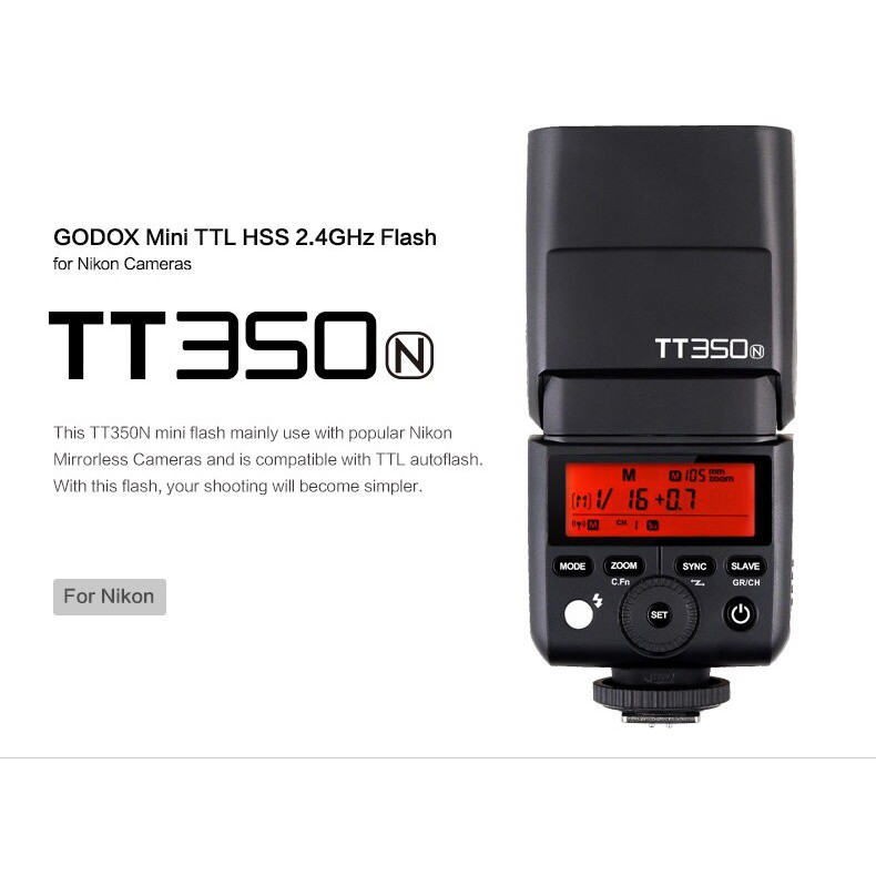 Đèn Flash Godox TT350 For Nikon - Hàng chính hãng