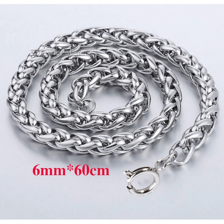 Dây chuyền nam inox kiểu xoắn 6ly khóa Xịn sáng đẹp không đen, tạo nên vẻ đẹp cá tính và cuốn hút cho bạn