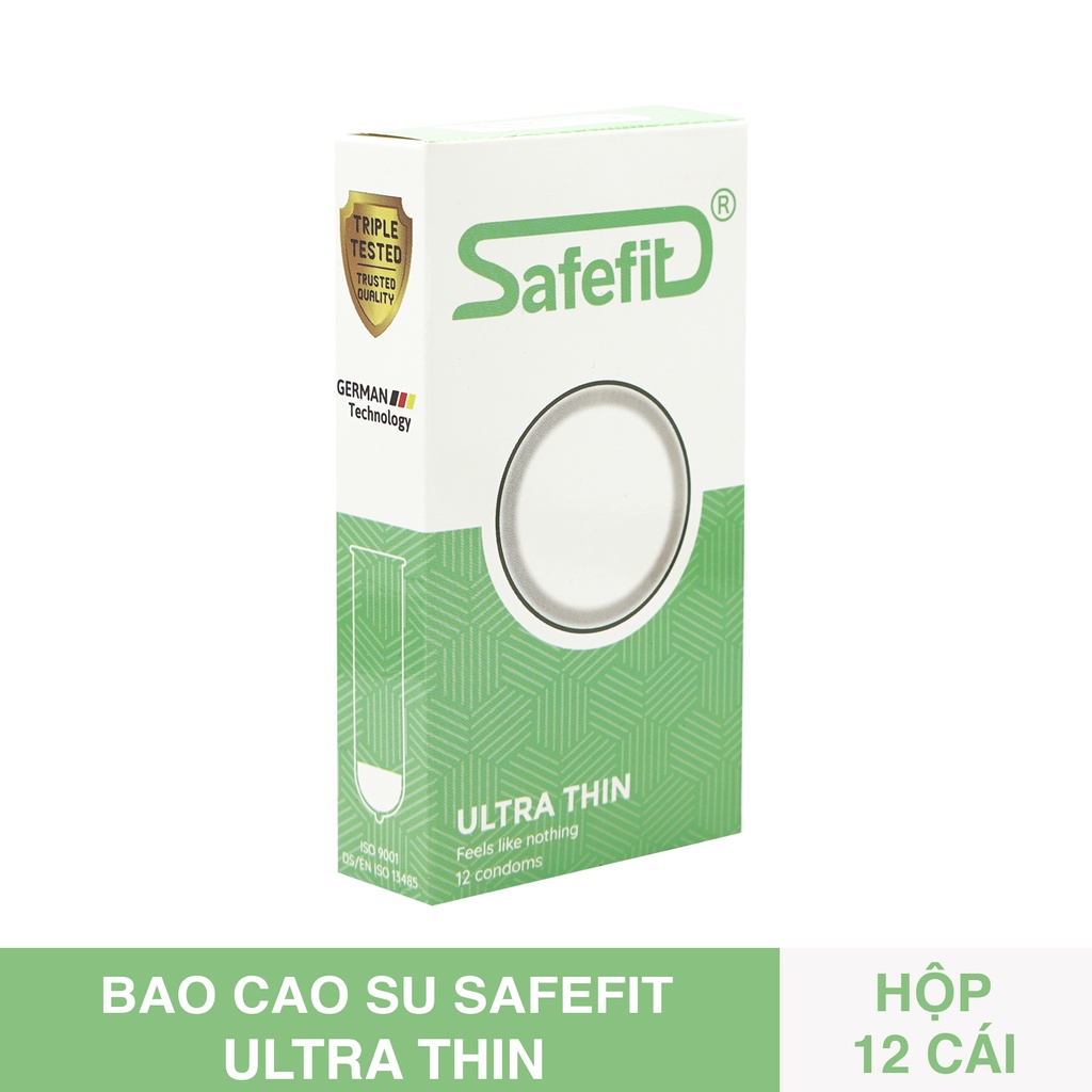 [ 49mm - Siêu Mỏng ] Hộp 12 Bao Cao Su Safefit Ultrathin Size nhỏ Ôm sát - Siêu Mỏng Mang Lại Cảm Giác Chân Thực