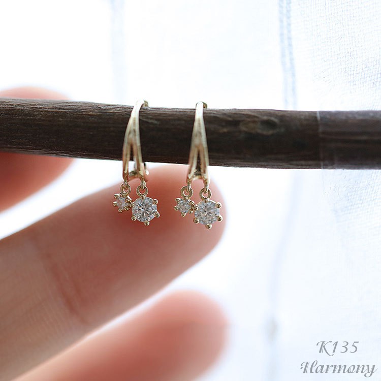 Khuyên tai nữ bạc mạ vàng, bông tai nữ tròn xinh xắn, đính đá phong cách Hàn Quốc K135| TRANG SỨC BẠC HARMONY