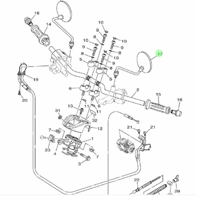 Gương Chiếu Hậu Bên Trái Phải Dành Cho Xe Yamaha Fino-125 / Fino Grande (1Yd)