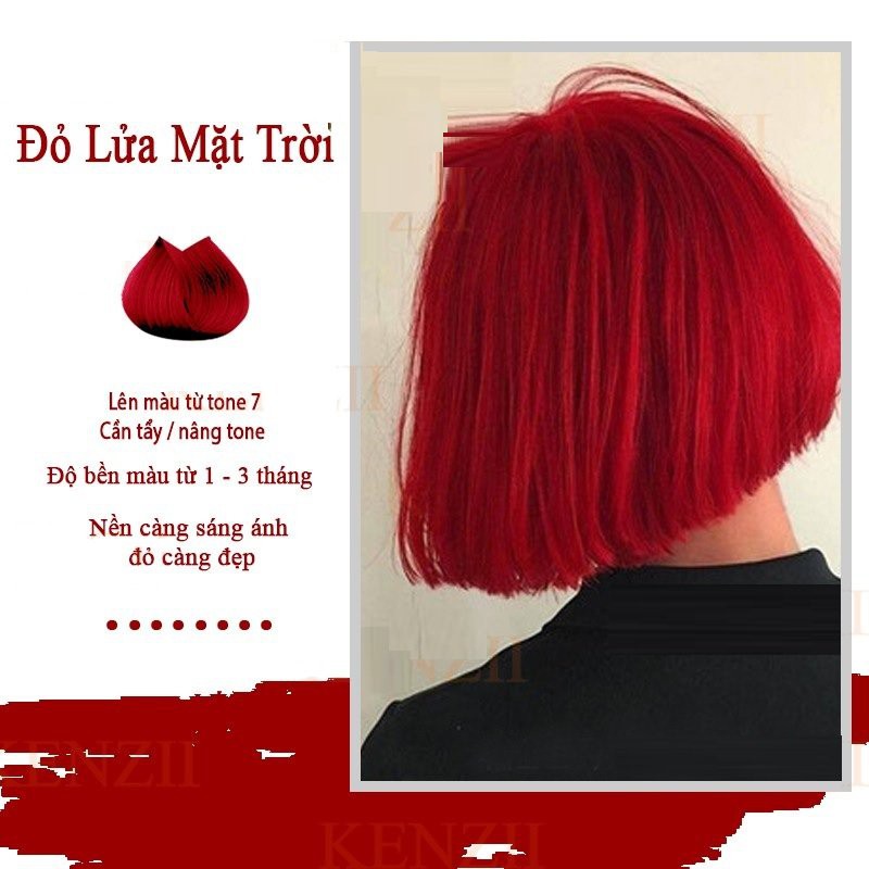 Thuốc Nhuộm Tóc Màu Đỏ Lửa Light Intense Red Bonde 8.66 Hair Dye Cream Cần Tẩy Nâng Tông