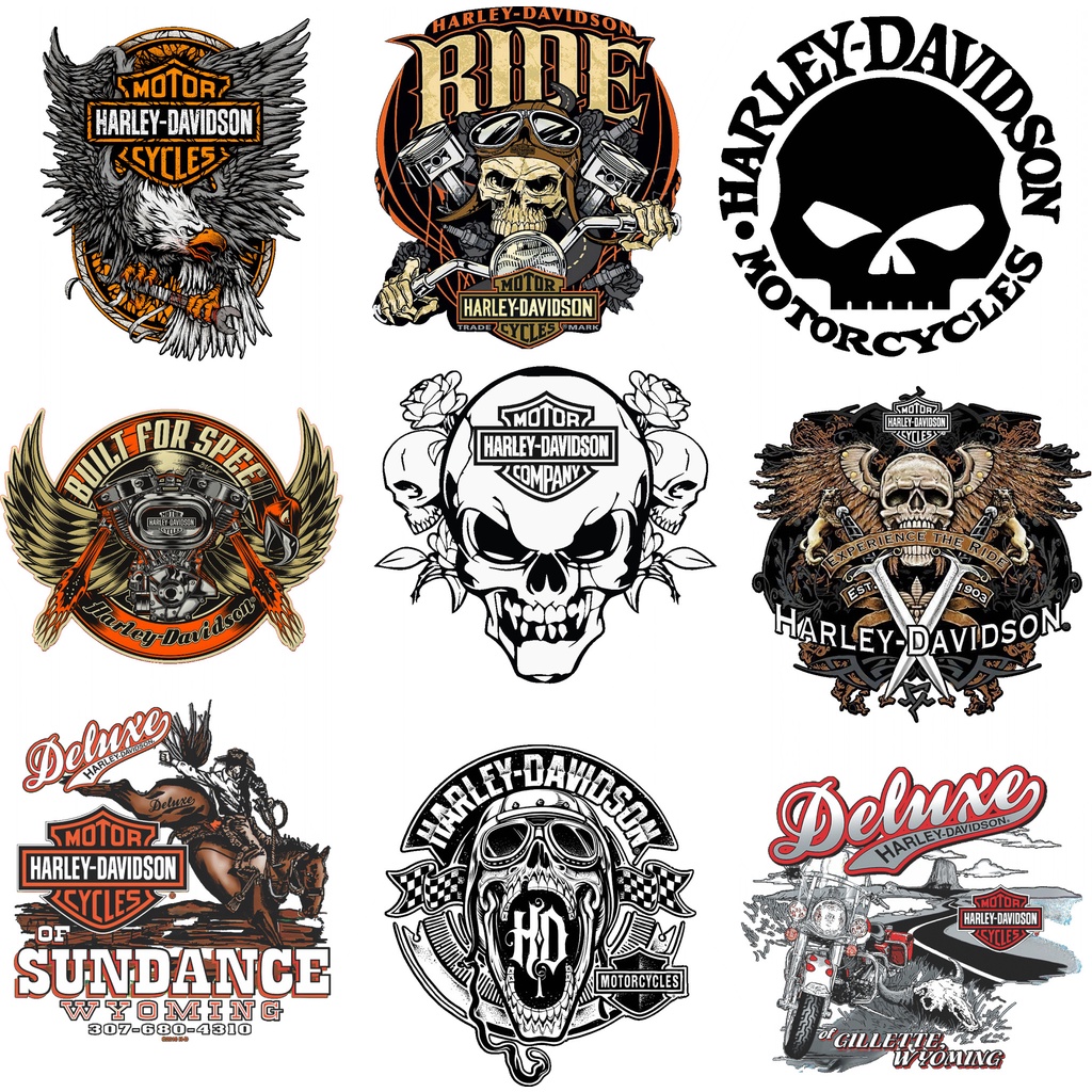 Hình dán nhiệt đủ size - Harley Davidson nhiều mẫu set #01