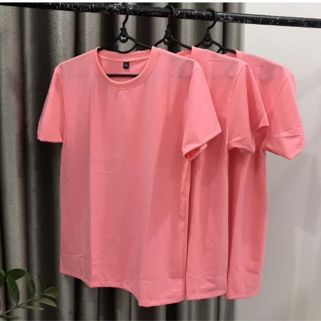 Áo thun trơn nam, nữ cổ tròn, chất Cotton mềm mịn -màu -hồng