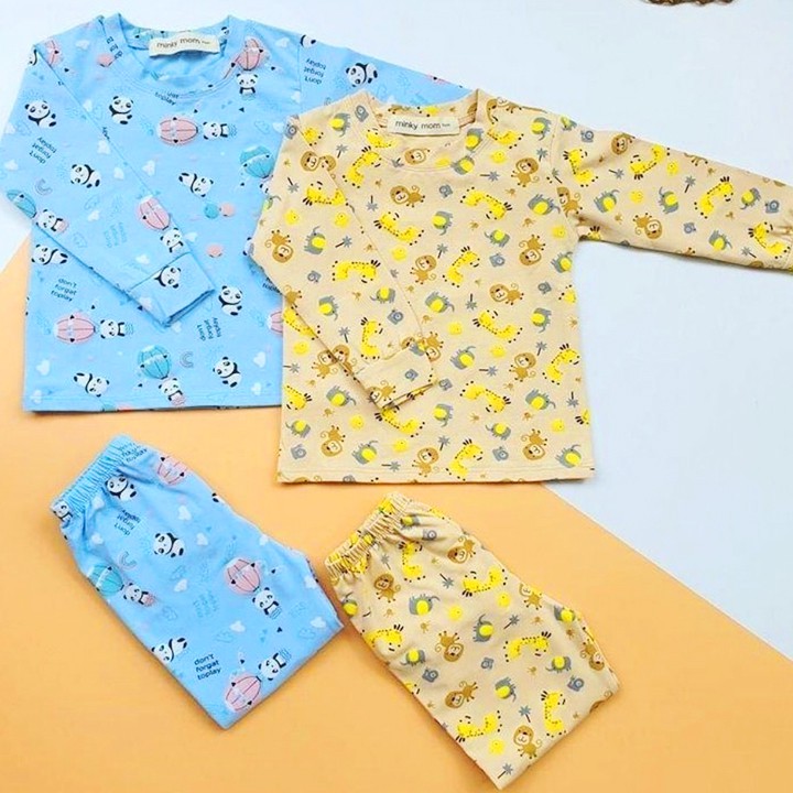 Bộ cotton cao cấp dài tay Minky Mom cho bé trai và bé gái 6-18kg vải mềm mại thấm hút mồ hôi đáng yêu BBShine – BVN042