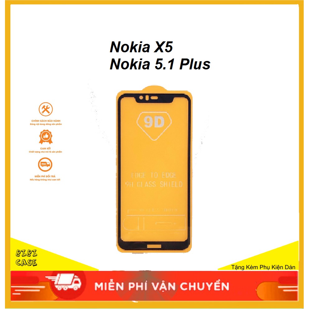 Nokia 5.1 Plus / Nokia X5 Kính cường lực full màn full keo 9D