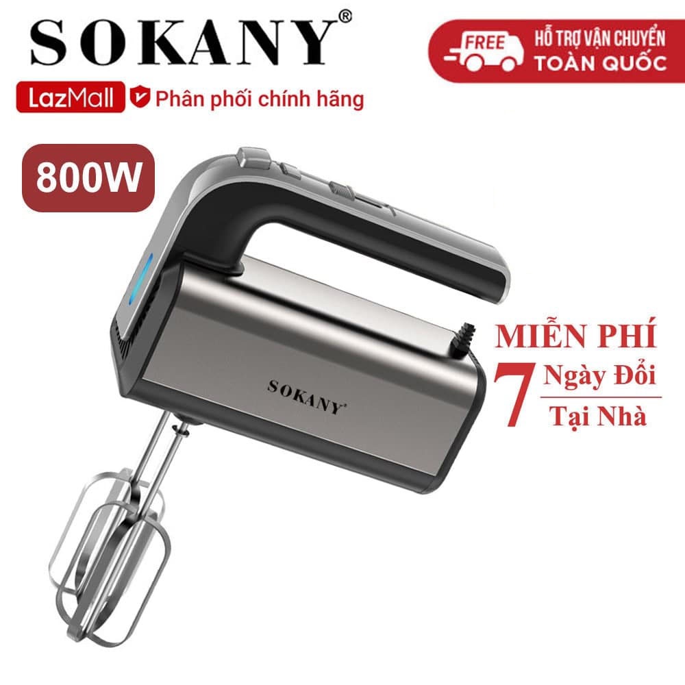 [ LỖI 1 ĐỔI 1 - BẢO HÀNH 12 THÁNG ] Máy đánh trứng cầm tay SOKANY 800W có 5 tốc độ điều chỉnh chuyên dụng -LOẠI GIỐNG HG