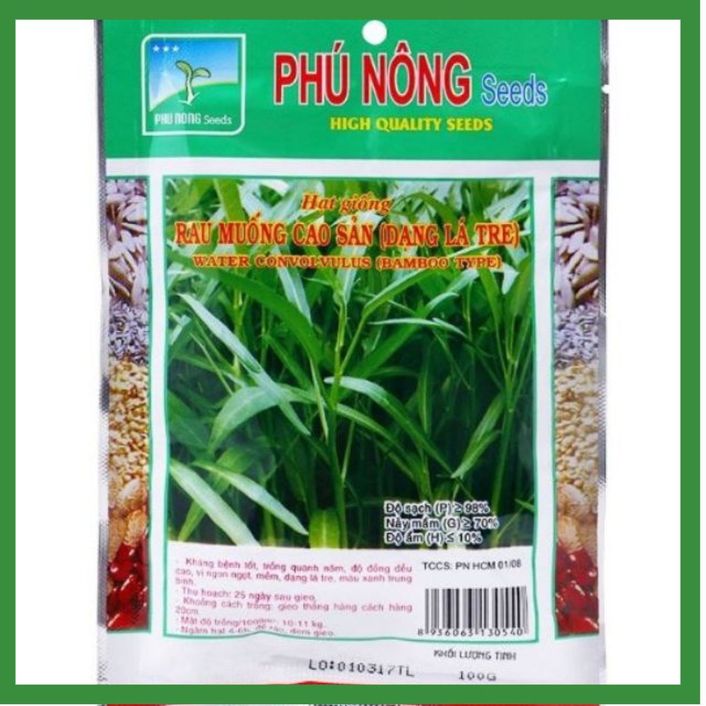 Hạt Giống Rau Muống Lá Tre Phú Nông 50g CHẤT LƯỢNG CAO