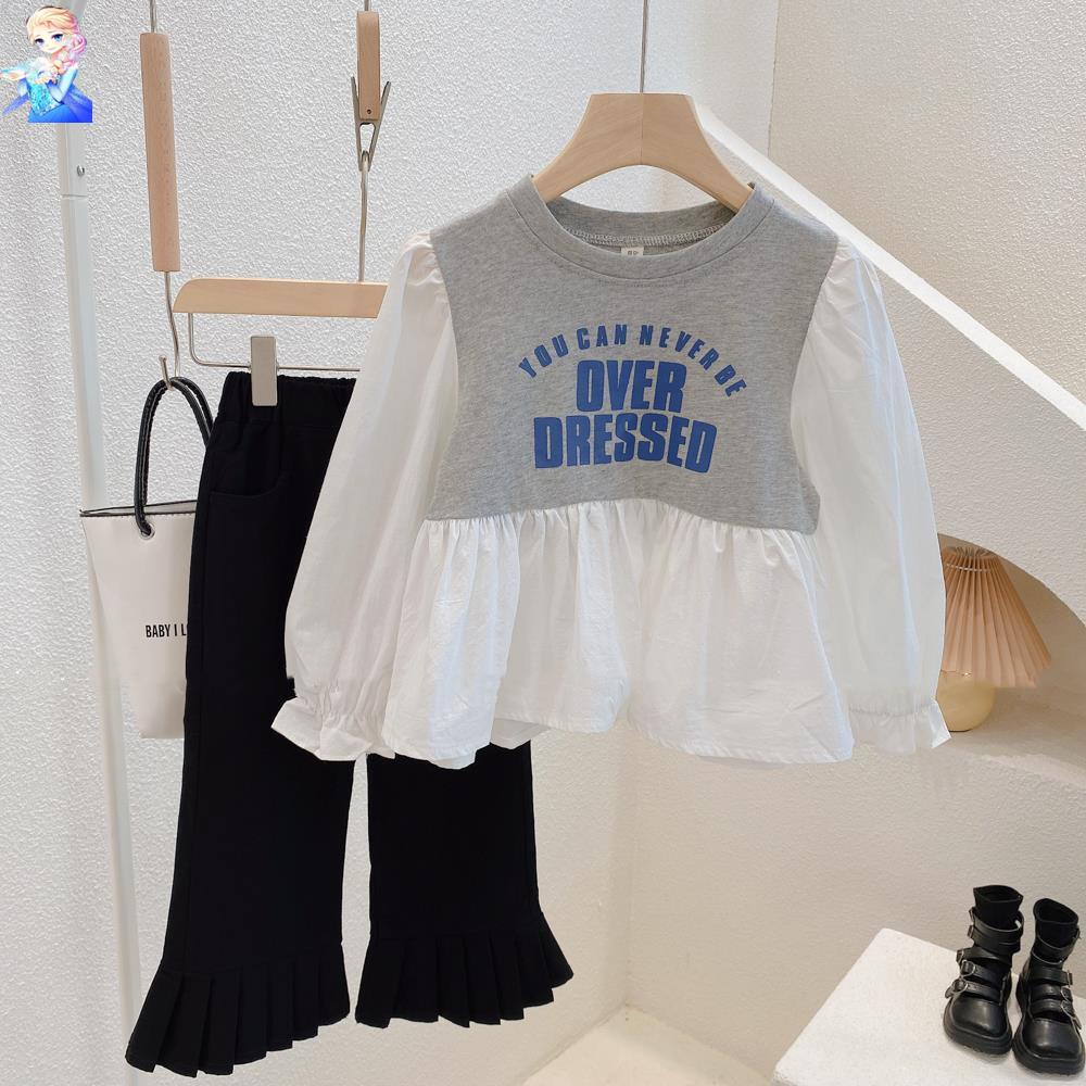 Áo Sơ Mi Tay Phồng Dài Phối Ren Phong Cách Phương Tây Thời Trang Mùa Thu Mới Dành Cho Bé Gái 2021