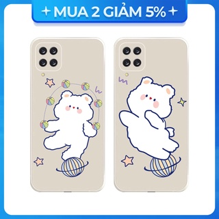 Ốp lưng cạnh vuông Samsung A10/A30S/A72/A50S/A32/...viền bảo vệ camera hình Gấu Trắng