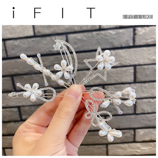 Kẹp Tóc iFIT Đính Ngọc Trai Và Đá Nhân Tạo Phong Cách Hàn Quốc Thời Trang Mùa Hè