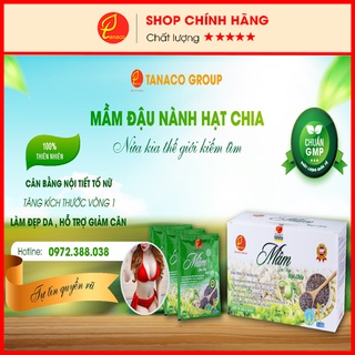 Combo 5 hộp Mầm đậu nành hạt chia Tanaco Việt Nam (Tặng 01 cốc Thủy tinh cao cấp có vạch chia cho đơn hàng bất kỳ)