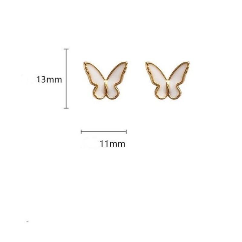 Khuyên Tai Hình Cánh Bướm Màu Trắng Dễ Phối Đồ Dễ Thương