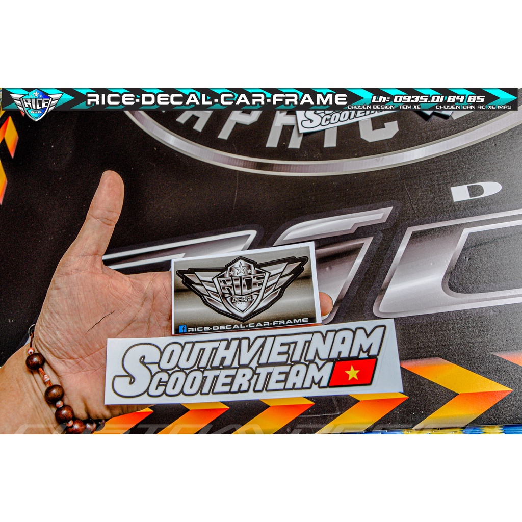Tem Sticker south vietnam Scooter team  thông dụng ae hay dán